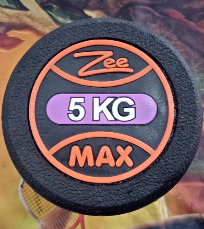 RUBBER DUMBBELL 5KG PAIR