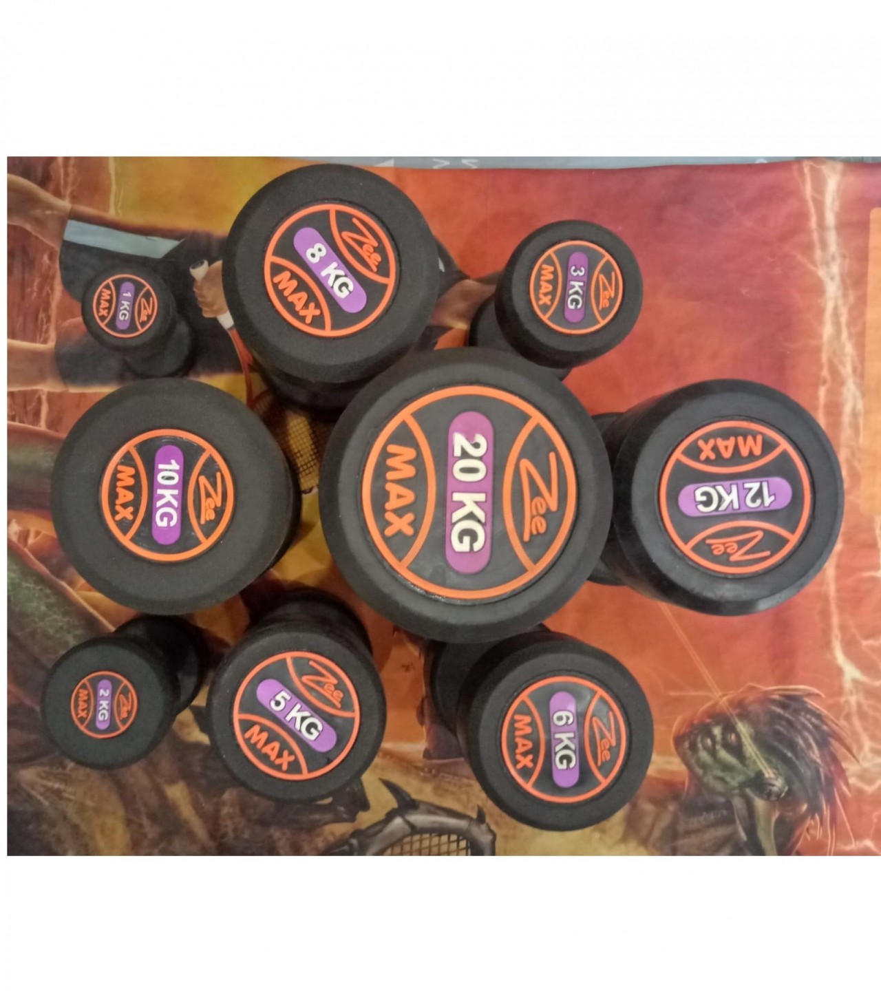 RUBBER DUMBBELL 5KG PAIR