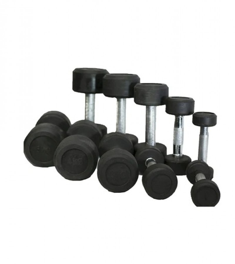 Rubber Dumbbells Pair 2KG
