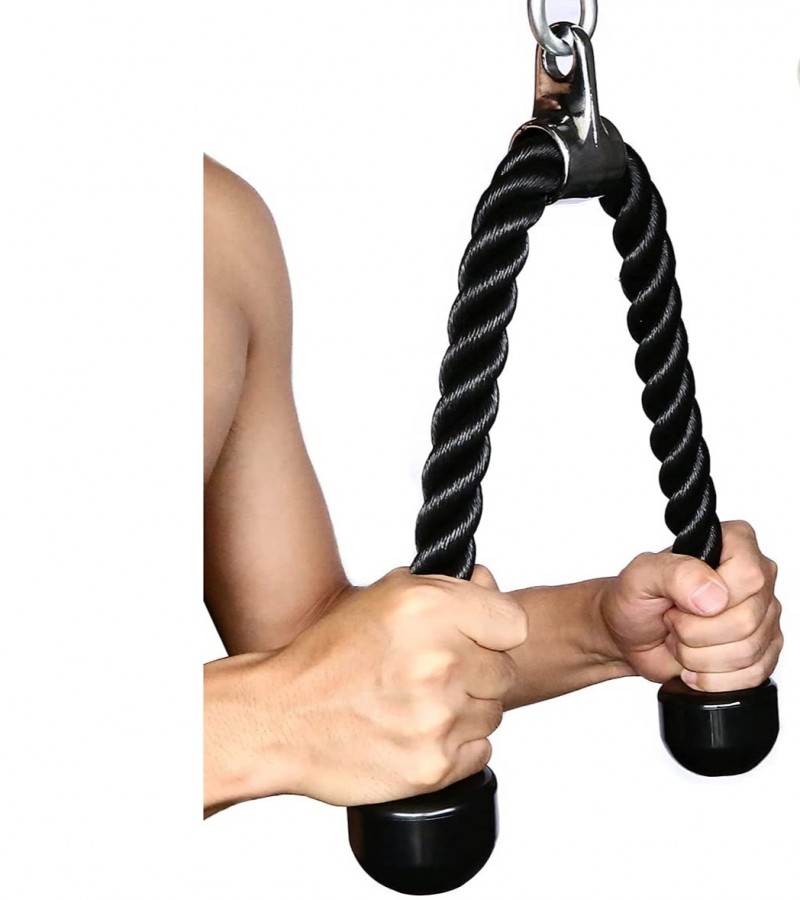 Tricep Pulldown Rope in black